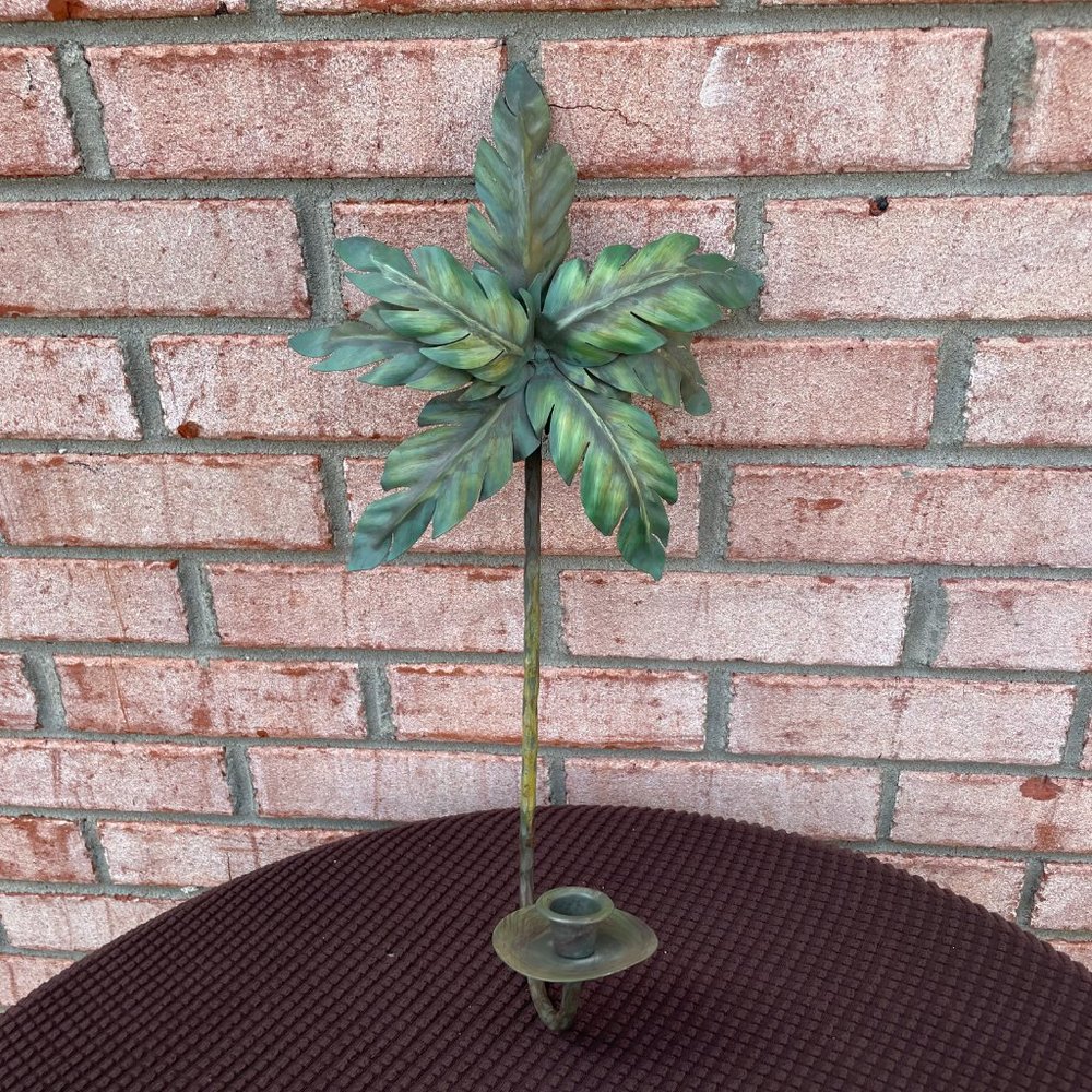 Vintage Green Leaf Candle Holders - Picture 3 of 12